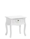 Sengebord hvidt 1 skuffe med blomster 44x46x32cm - Se flere Hvide møbler og Spejle